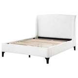 Mosby White Upholstered Curved Headboard Eastern King Platform Bed - Ornate Home