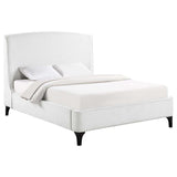 Mosby White Upholstered Curved Headboard Queen Platform Bed - Ornate Home