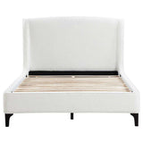 Mosby White Upholstered Curved Headboard Queen Platform Bed - Ornate Home