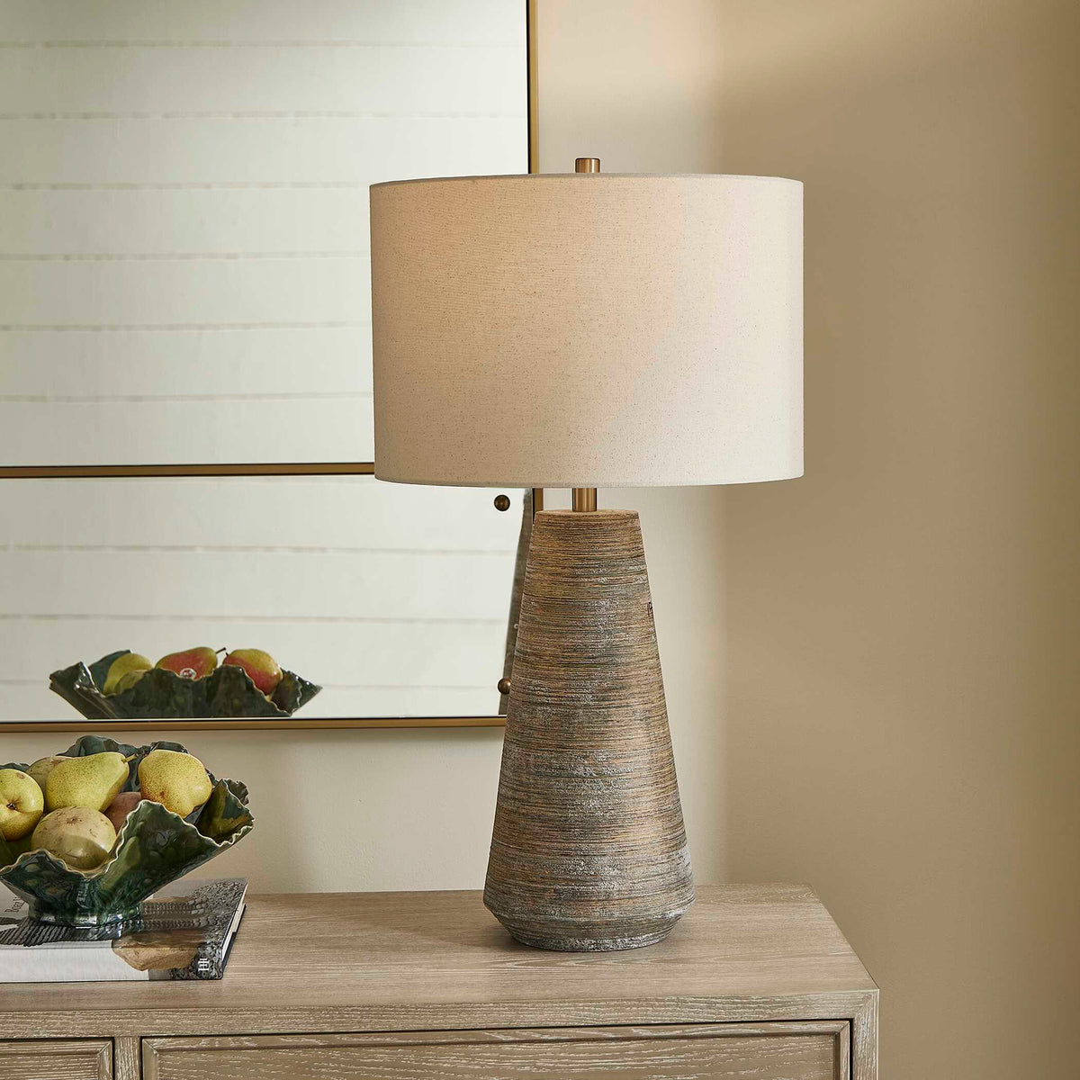 Mosier Rustic Beige Table Lamp - Ornate Home