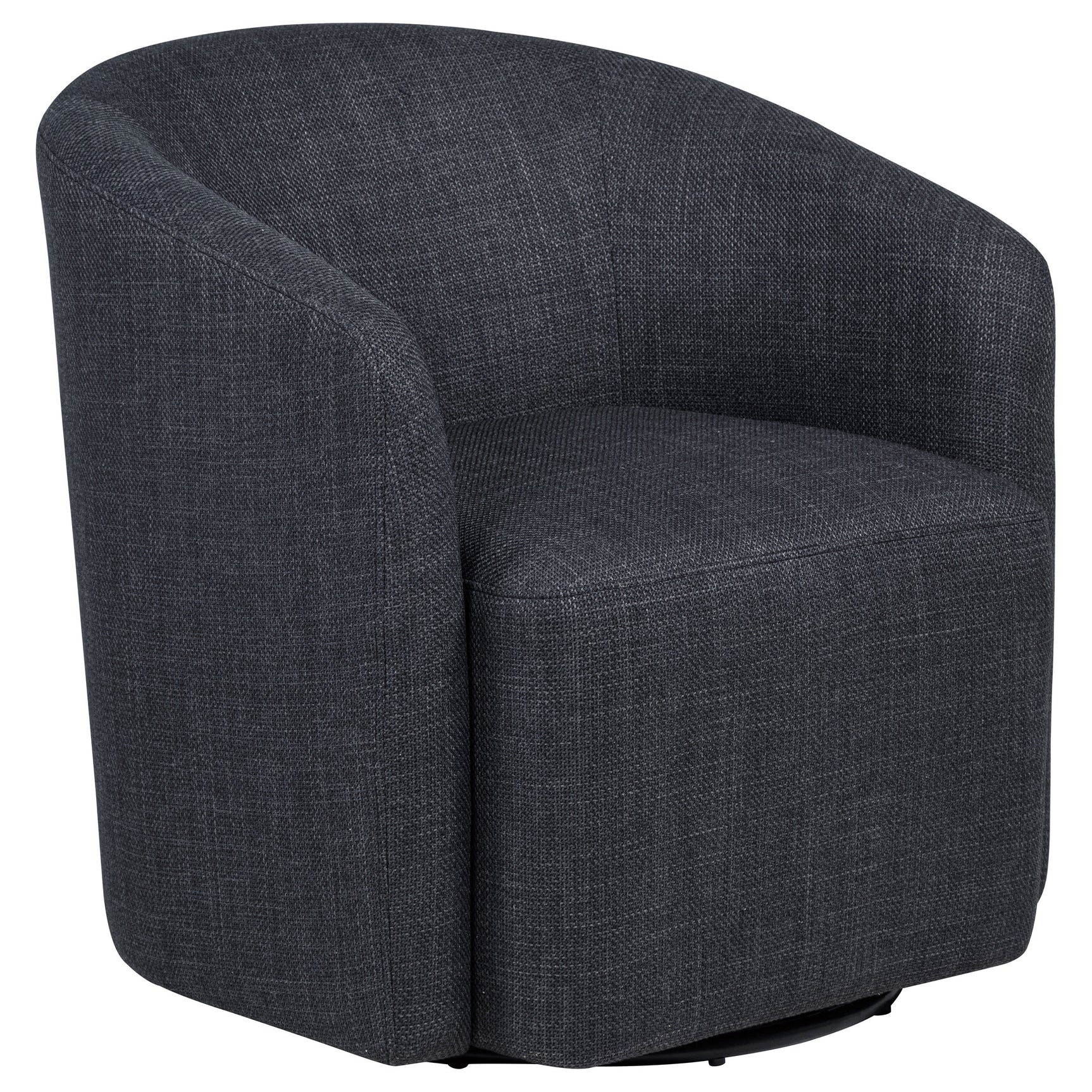 Mossbrook Anthracite Fabric Upholstered Swivel Accent Chair - Ornate Home