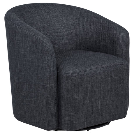 Mossbrook Anthracite Fabric Upholstered Swivel Accent Chair - Ornate Home