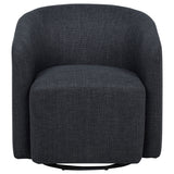 Mossbrook Anthracite Fabric Upholstered Swivel Accent Chair - Ornate Home
