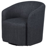 Mossbrook Anthracite Fabric Upholstered Swivel Accent Chair - Ornate Home