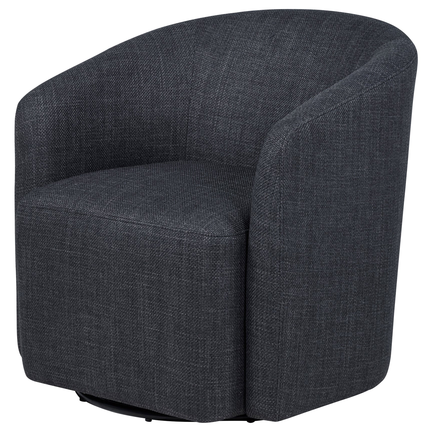 Mossbrook Anthracite Fabric Upholstered Swivel Accent Chair - Ornate Home