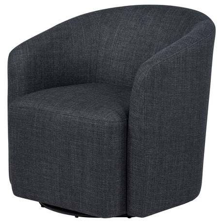 Mossbrook Anthracite Fabric Upholstered Swivel Accent Chair - Ornate Home