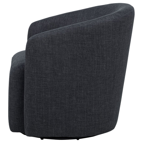 Mossbrook Anthracite Fabric Upholstered Swivel Accent Chair - Ornate Home
