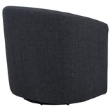 Mossbrook Anthracite Fabric Upholstered Swivel Accent Chair - Ornate Home