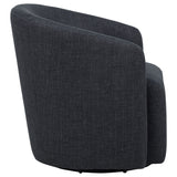 Mossbrook Anthracite Fabric Upholstered Swivel Accent Chair - Ornate Home