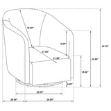 Mossbrook Anthracite Fabric Upholstered Swivel Accent Chair - Ornate Home