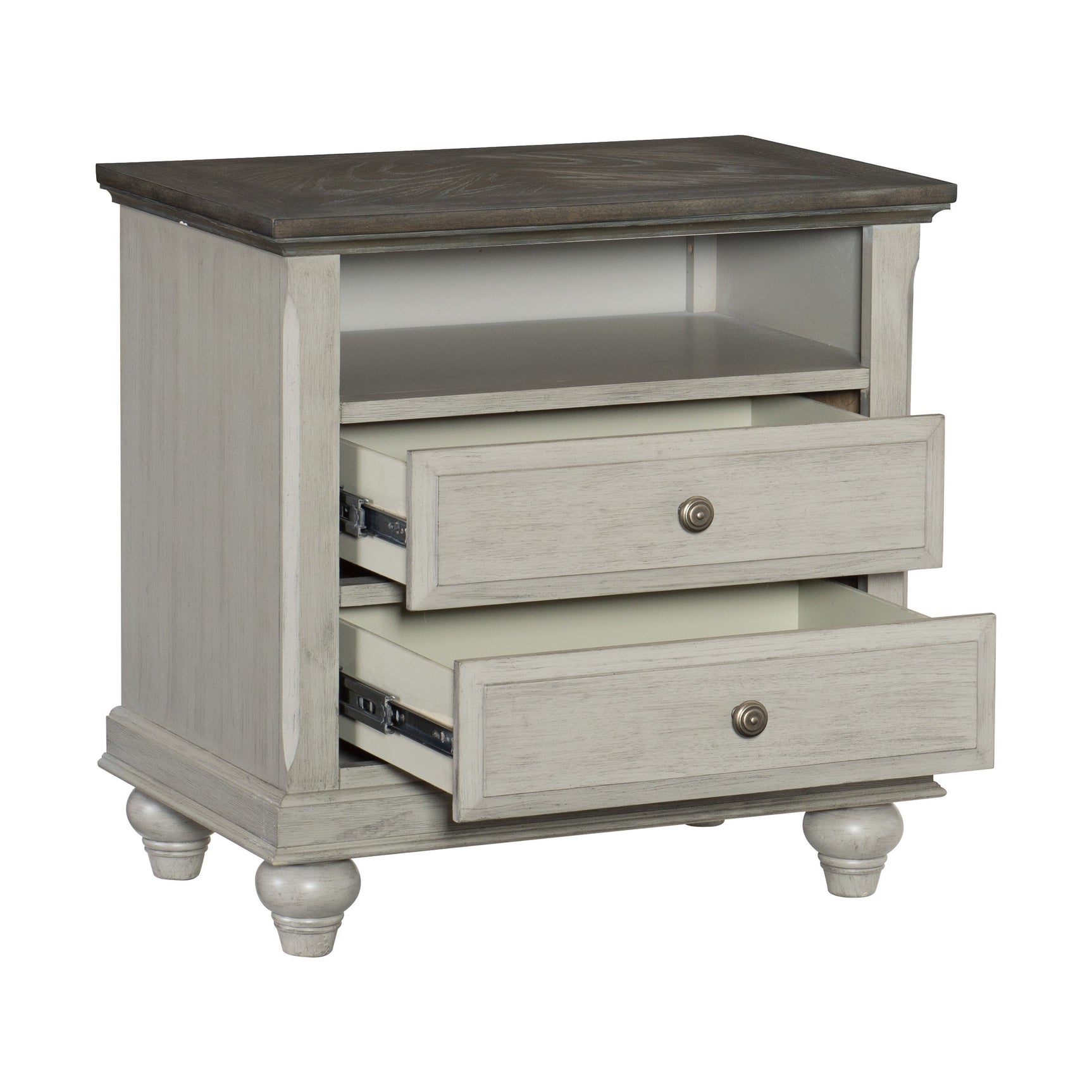 Mossbrook Brown/Light Gray Nightstand - Ornate Home