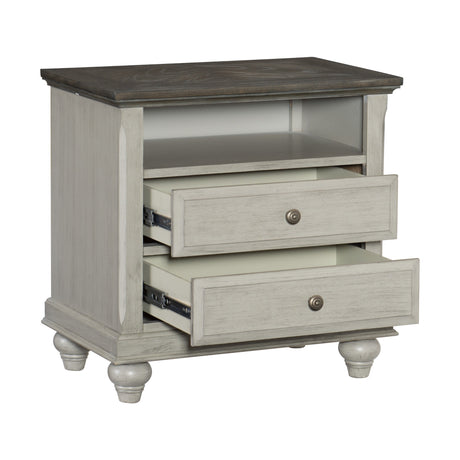 Mossbrook Brown/Light Gray Nightstand - Ornate Home