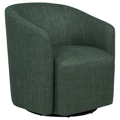 Mossbrook Green Fabric Upholstered Swivel Accent Chair - Ornate Home