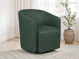 Mossbrook Green Fabric Upholstered Swivel Accent Chair - Ornate Home