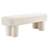 Mossi Alabster Oval Performance Velvet Accent Bench - Ornate Home