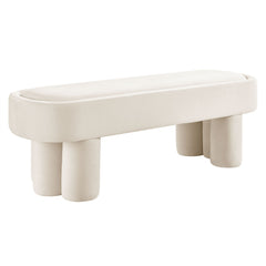 Mossi Alabster Oval Performance Velvet Accent Bench - Ornate Home