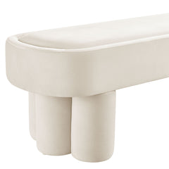 Mossi Alabster Oval Performance Velvet Accent Bench - Ornate Home