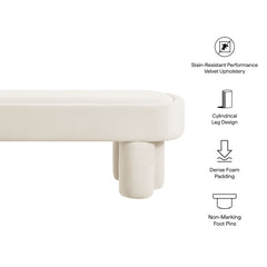 Mossi Alabster Oval Performance Velvet Accent Bench - Ornate Home