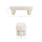 Mossi Alabster Oval Performance Velvet Accent Bench - Ornate Home