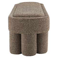 Mossi Earth 52-Inch Oval Boucle Fabric Bench - Ornate Home