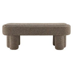Mossi Earth 52-Inch Oval Boucle Fabric Bench - Ornate Home