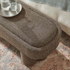 Mossi Earth 52-Inch Oval Boucle Fabric Bench - Ornate Home