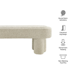 Mossi Marble 52-Inch Oval Boucle Fabric Bench - Ornate Home
