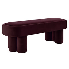 Mossi Mulberry Oval Performance Velvet Accent Bench - Ornate Home