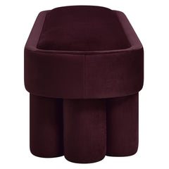 Mossi Mulberry Oval Performance Velvet Accent Bench - Ornate Home