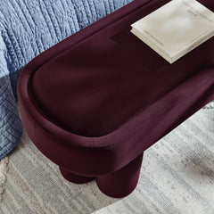 Mossi Mulberry Oval Performance Velvet Accent Bench - Ornate Home