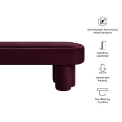Mossi Mulberry Oval Performance Velvet Accent Bench - Ornate Home