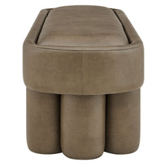 Mossi Mushroom 52-Inch Oval Vegan Leather Bench - Ornate Home