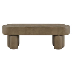 Mossi Mushroom 52-Inch Oval Vegan Leather Bench - Ornate Home