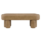 Mossi Toast 52-Inch Oval Vegan Leather Bench - Ornate Home
