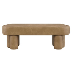 Mossi Toast 52-Inch Oval Vegan Leather Bench - Ornate Home