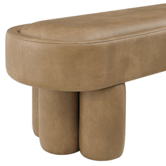 Mossi Toast 52-Inch Oval Vegan Leather Bench - Ornate Home