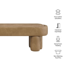 Mossi Toast 52-Inch Oval Vegan Leather Bench - Ornate Home