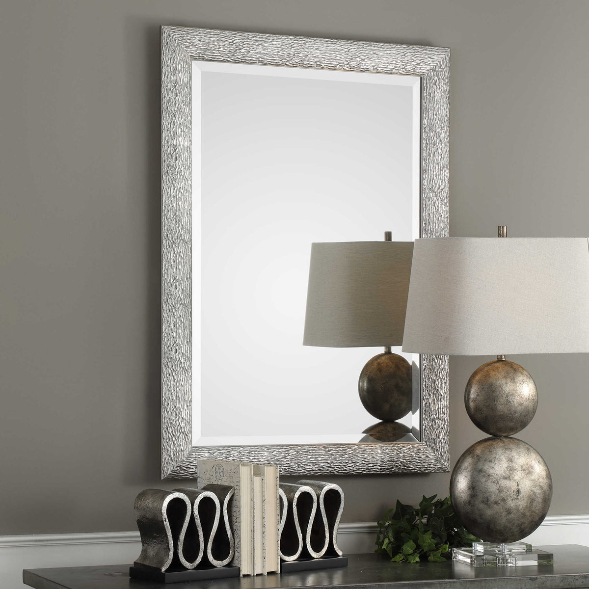 Mossley Metallic Silver Mirror - Ornate Home