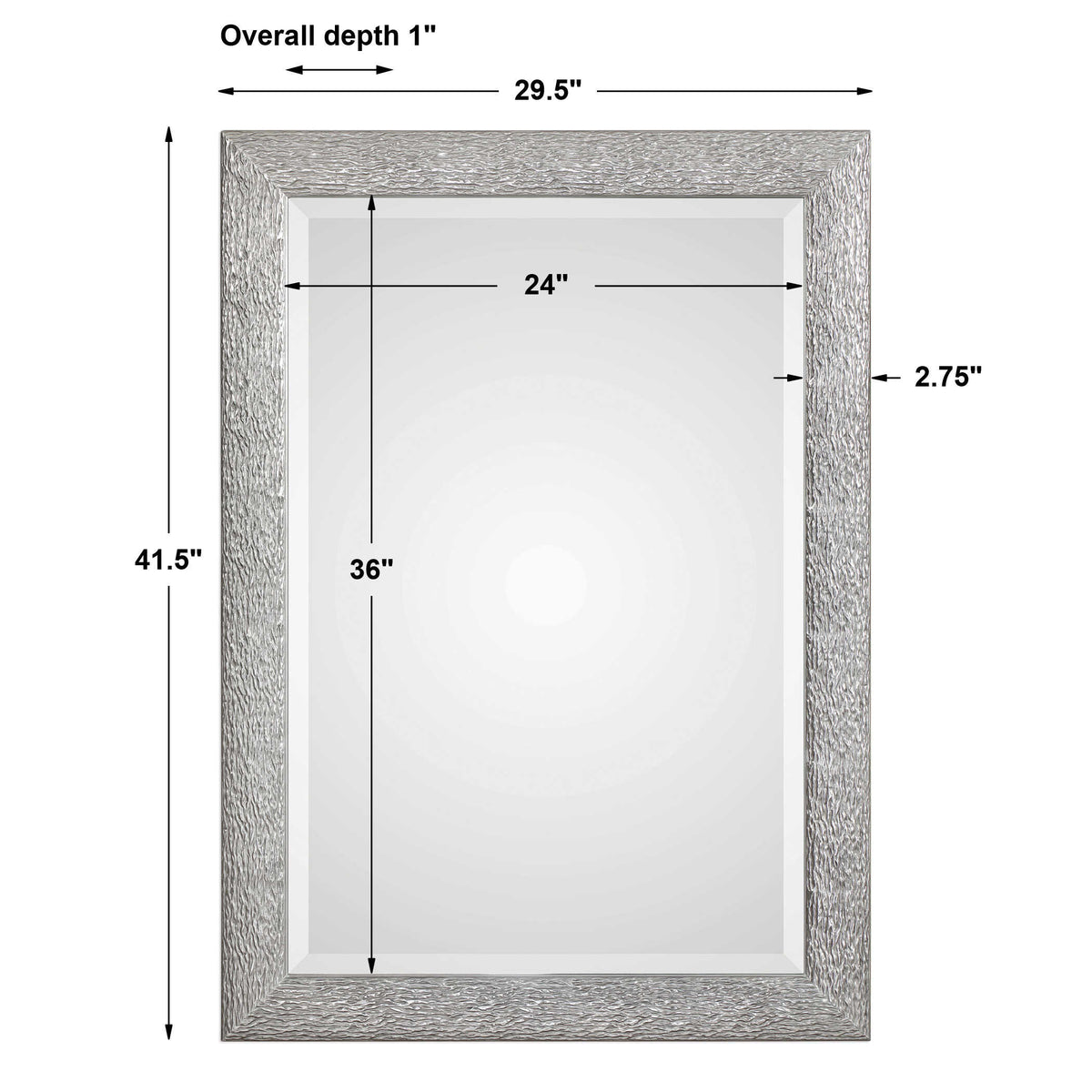 Mossley Metallic Silver Mirror - Ornate Home