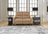 Mosswell Toffee Power Reclining Loveseat - Ornate Home