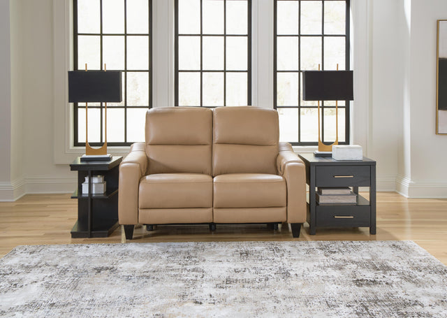 Mosswell Toffee Power Reclining Loveseat - Ornate Home