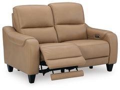 Mosswell Toffee Power Reclining Loveseat - Ornate Home