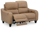 Mosswell Toffee Power Reclining Loveseat - Ornate Home