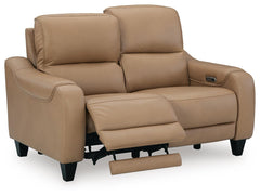 Mosswell Toffee Power Reclining Loveseat - Ornate Home