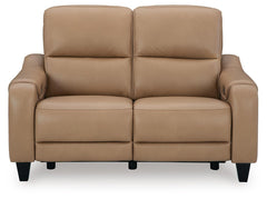 Mosswell Toffee Power Reclining Loveseat - Ornate Home