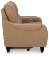 Mosswell Toffee Power Reclining Loveseat - Ornate Home