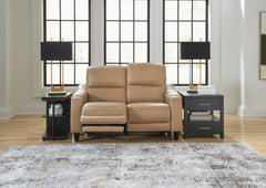 Mosswell Toffee Power Reclining Loveseat - Ornate Home