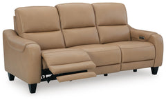 Mosswell Toffee Power Reclining Sofa - Ornate Home