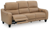 Mosswell Toffee Power Reclining Sofa - Ornate Home