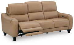 Mosswell Toffee Power Reclining Sofa - Ornate Home
